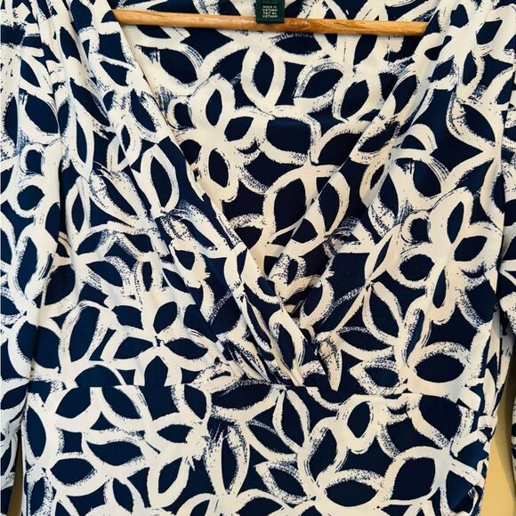 Lauren Ralph Lauren Blue Sheath Dress with 3/4 Sleeves - Picture 6 of 10